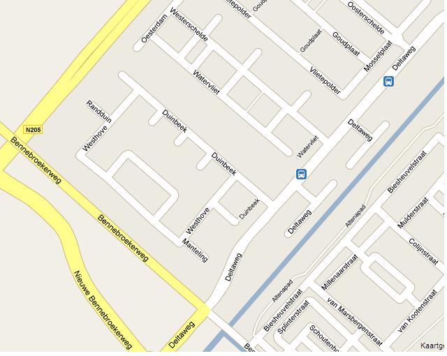 Kaart Bandholm straat